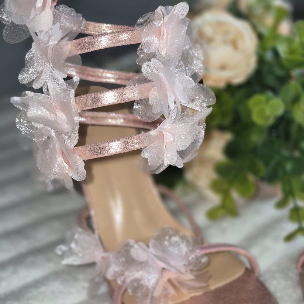 Elegant Pink Strappy Heels - Picture 6 of 7